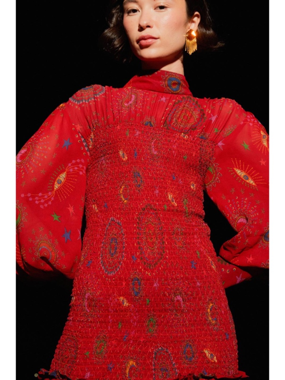 NEW Farm Rio Mystic Night Dress Mystic Night Red Medium - Picture 4 of 17